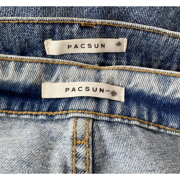 PACSUN Two Pairs of Ripped Baggy Jeans Stretch Button Fly Blue Size 22 NWOT - Picture 8 of 8